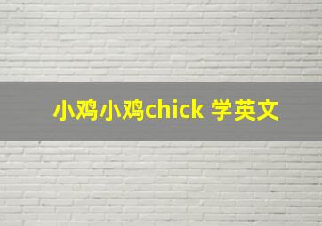 小鸡小鸡chick 学英文